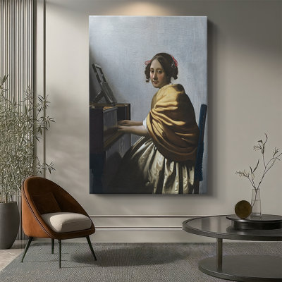 A Young Woman Seated at the Virginals -Gallery Wrapped Canvas by Johannes Vermeer
