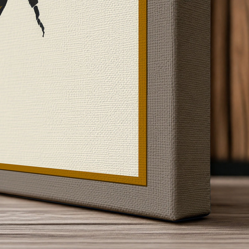 Detailed Bee Study Botanical - Wrapped Canvas, 24x16 - 61.0 x 40.6 cm, Taupe Border