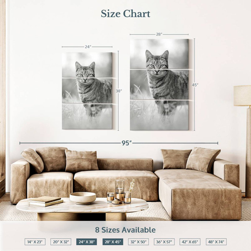 Brampt Grey Cat, 38" H x 24" W