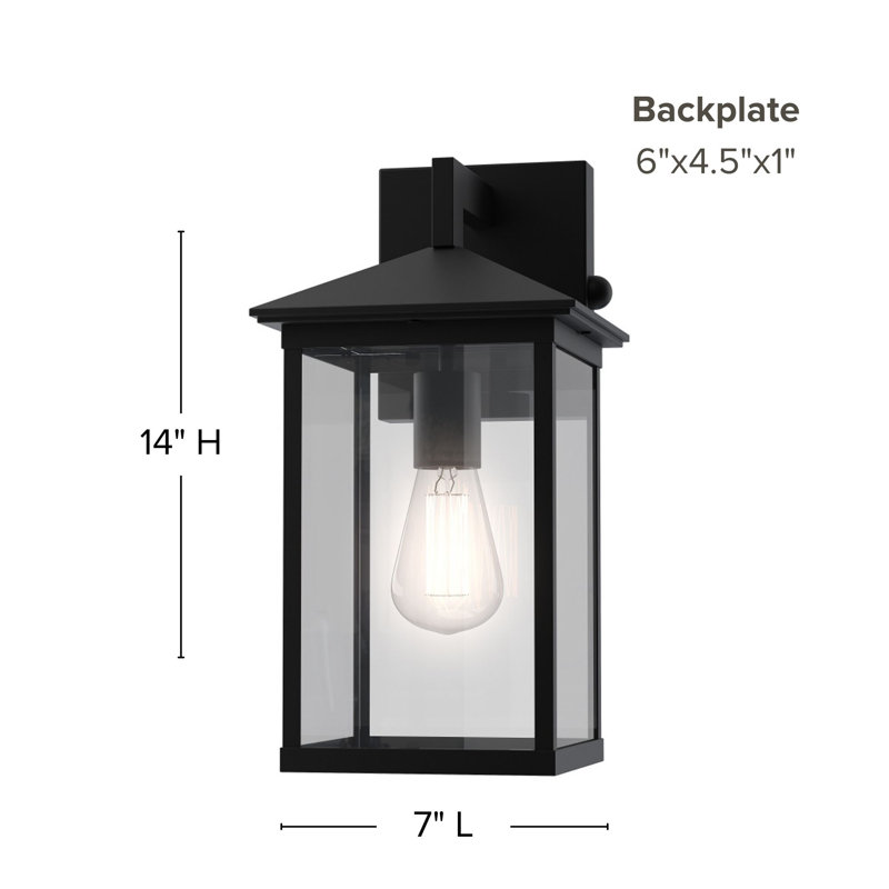 Dowless Plug & Play 2-Light Outdoor Wall Light in Transitional and Modern Style-13.85 Inches Tall and 7 Inches Wide