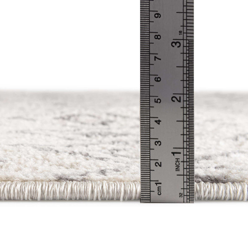 Somerville Geometric Indoor Rug, Rectangle 7'10" x 10', Gray/Ivory