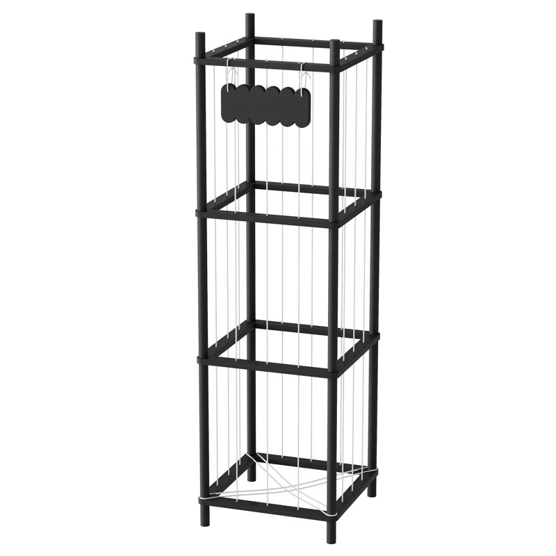 Stuffed Animal Storage Organizer, Wooden Zoo Toy Plushies Storage Holder, Large Capacity Plush Toy Cage for Playroom, Black