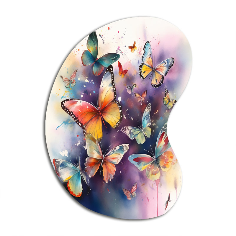 Mcnally - Décoration murale irrégulière en forme de flèche papillon, H 39 po x l 28 po