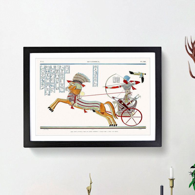 Great Speos by J.F. Champollion - Picture Frame Painting Print, 36cm H x 48cm W x 2cm D, Black Framed