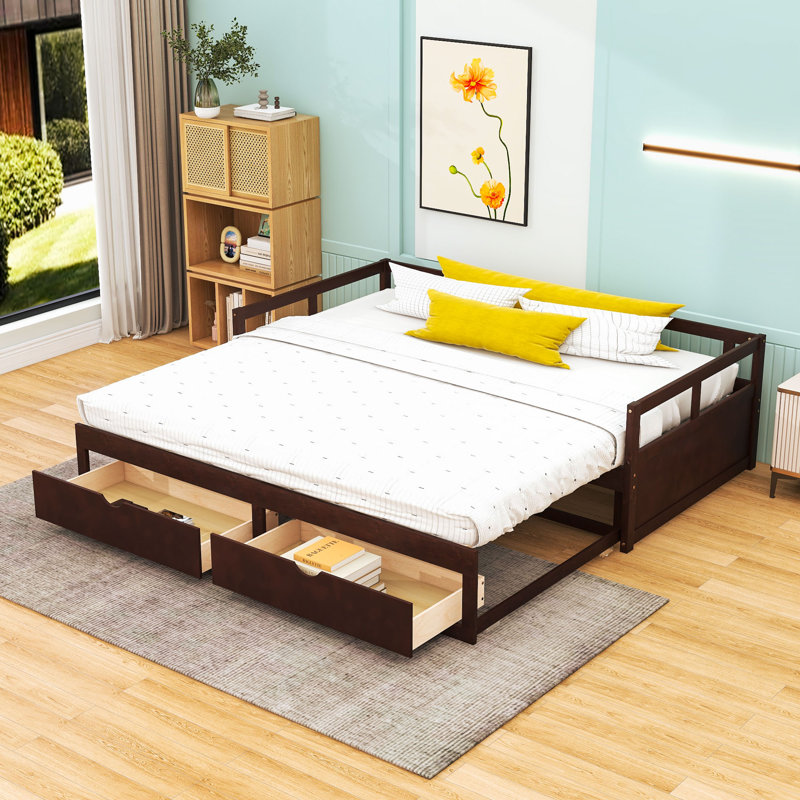 Levay Daybed with Trundle and 2 Drawers , Espresso