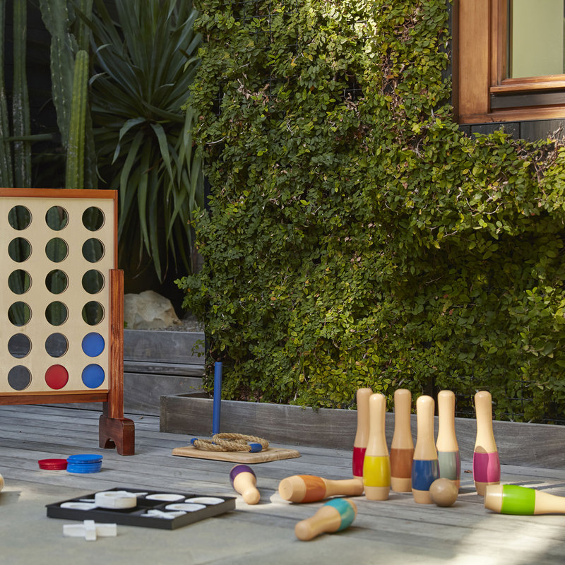 Colorful 9.5 Inch Wooden Lawn Bowling Game Set