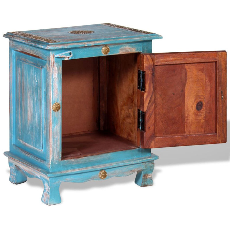 Paddington 40cm W Solid Wood Bedside Table, Blue