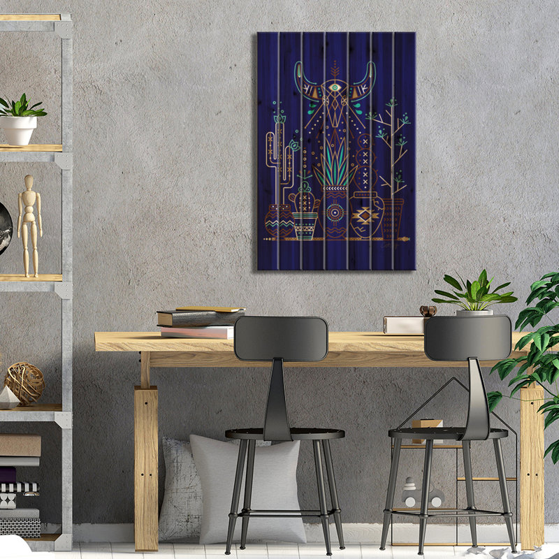 «Santa Fe Garden II» par Cat Coquillette - impression sur bois sans cadre, H 40 po x l 26 po x P 1,5 po