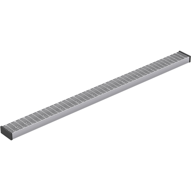 Linear Grid Shower Drain, Bright Silver