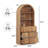71" Tall Arched Bookshelf with 3 Drawers, Camel-1273384774