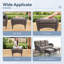 Ensemble de canapé modulaire en forme de L avec foyer extérieur, chaises et repose-pieds Valierius-709139818