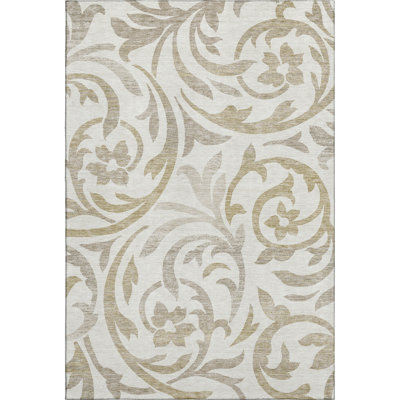 Premium Machine Washable Prisco Ivory Rug