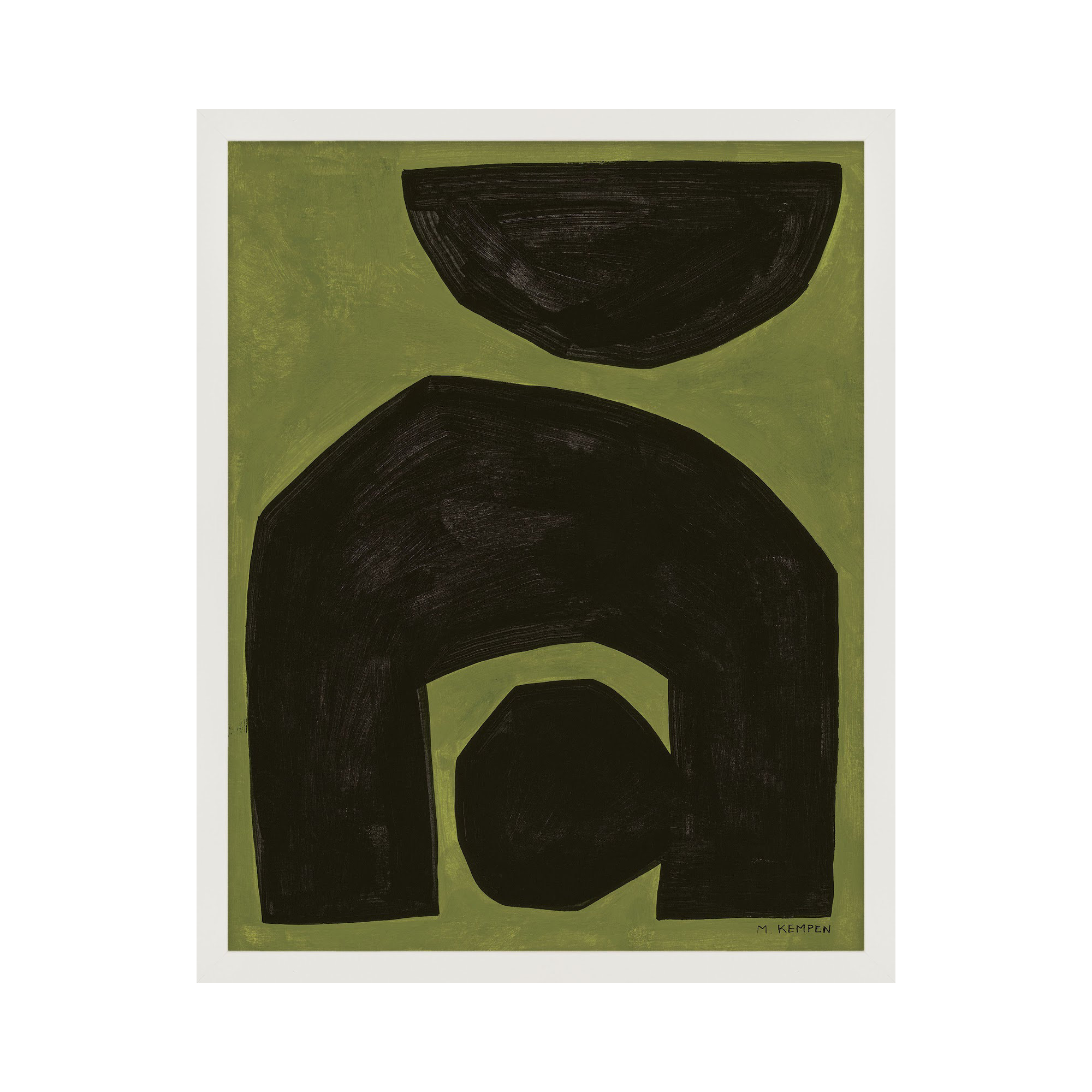 Module On Green 2 by Michael Kempen, White, 50" H x 40" W x 1.25" D