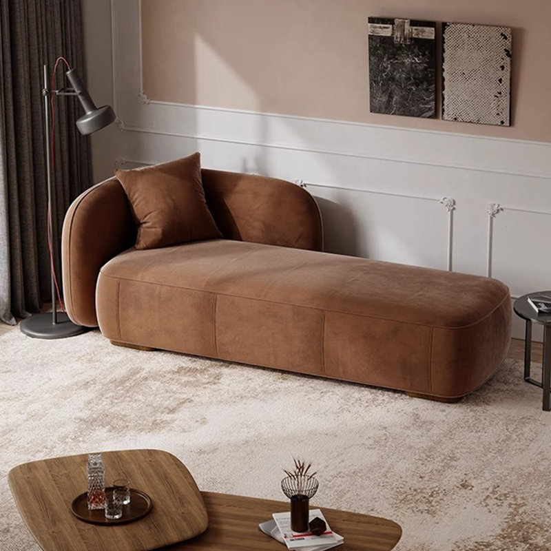 Chaise longue rembourrée Jalaal, Café, Accoudoir à gauche (vu de face)