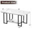 Table basse en marbre, table basse rectangulaire en faux marbre avec structure en métal, table de salon à 2 niveaux pour salon, bureau, balcon, 40 pouces-2061963964