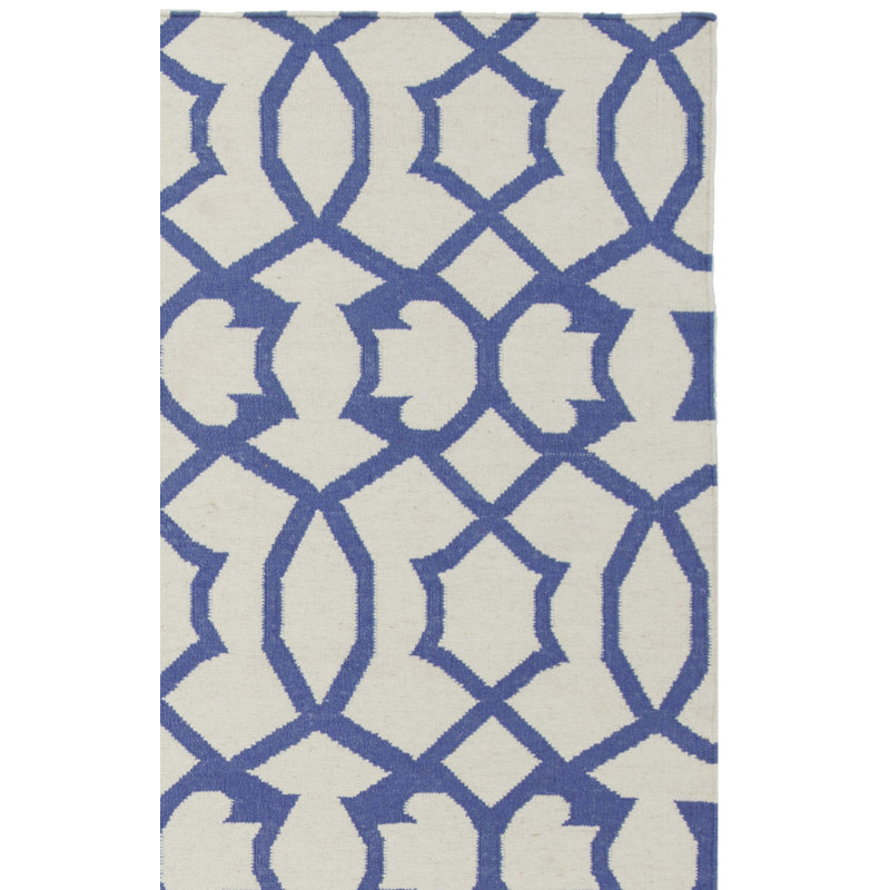 Amelah Hand Woven Flat Weave Wool Geometric Rug, Square 6'