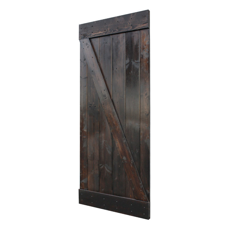 Porte de grange à noueux de bois en bois à panneau sans équipement d’installation