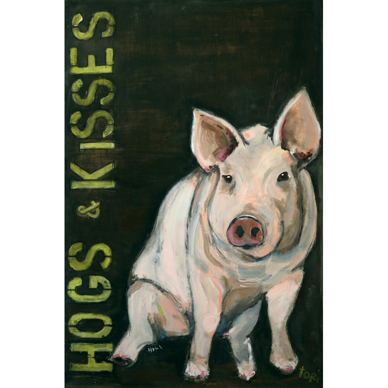 Hogs & Kisses by Tori Campisi - Wrapped Canvas Painting, 152cm H x 101cm W  x 3.81cm D