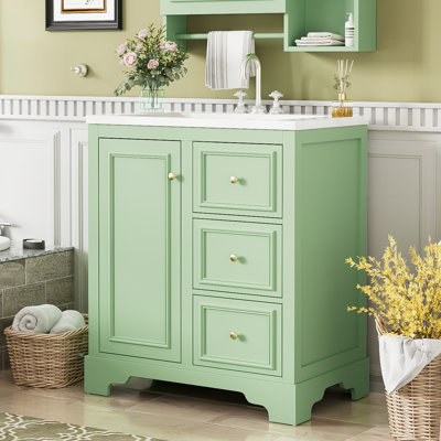 Meuble-lavabo simple 30 po avec comptoir en céramique