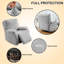 Housse pour fauteuil inclinable 4 pièces, housse élastique pour fauteuil inclinable avec poche, fond extensible et attaches-1708715544