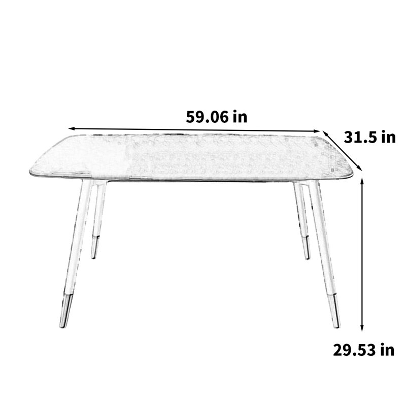 Fezaan, H 29,53 po x L 59,06 po x l 31,5 po