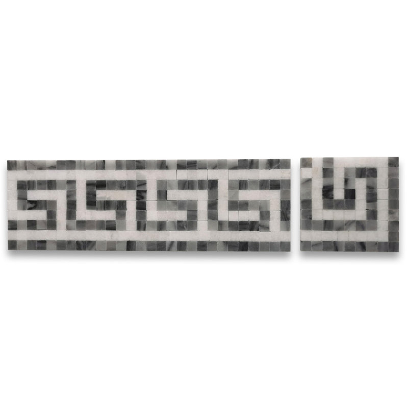 3.5 in. x 11 in. Marble Tile, Gray/Brown