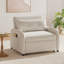 Causeuse moderne en lin et coton avec coussin et poche, canapé-lit convertible, compact pour les petits espaces et les appartements, facile à assembler-1571796089