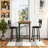 3-Piece Bar Table Set For 2, 23.6 " Square Pub Table With 2 PU Upholstered Backrest Chairs, Counter Height Kitchen Table Set For Small Spaces, Bar, Restaurant, Apartment-587112736