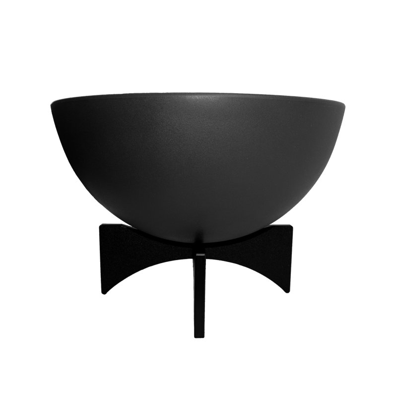 Huenke Pot Planter, 24" H x 36" W x 36" D, Black