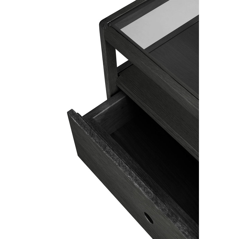 Spindle 1 - Drawer Solid Wood Nightstand, Black