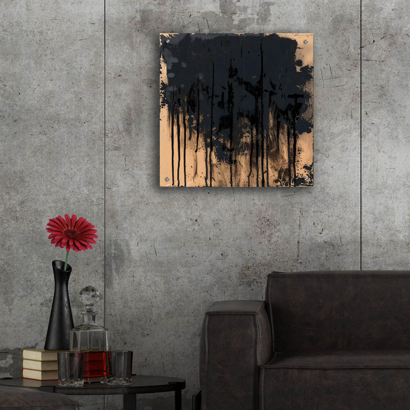 Art mural en verre Williston Forge «Paint It Black» par Andreas Magnusson, H 24 po x l 24 po x P 0,2 po