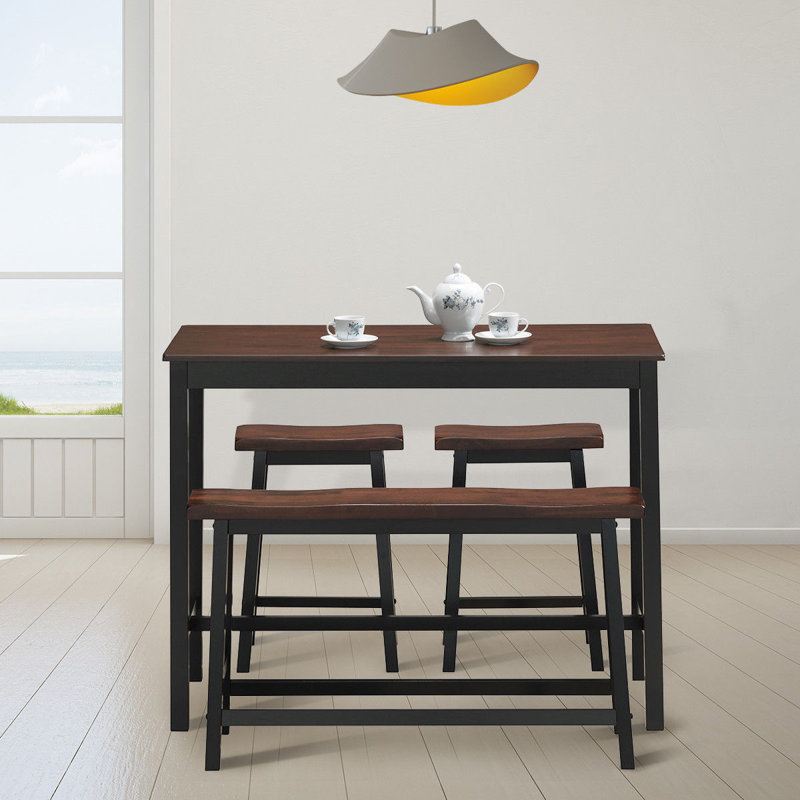 Castillo 4 - Person Solid Wood Top Four Leg Dining Set, Aspic