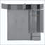 Lit escamotable mural avec armoire supérieure, tablettes et garde-robe, lit pliable peu encombrant-131124958