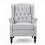 Fauteuil inclinable manuel capitonné en tissu touffeté-1972401582