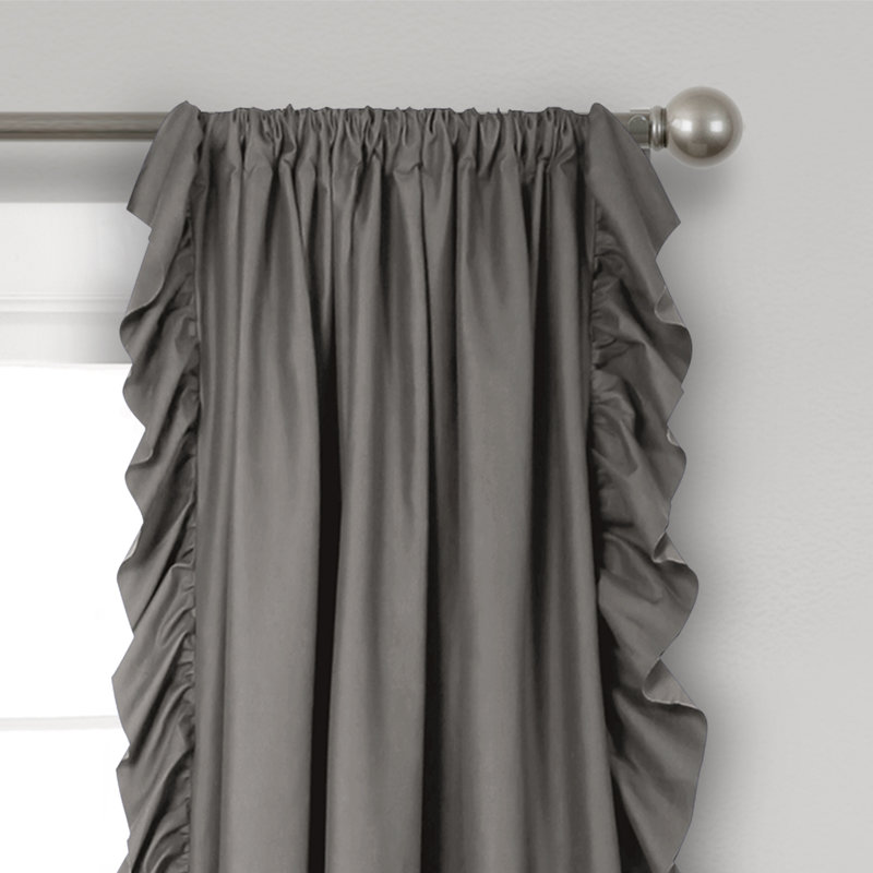 Paire de rideaux semi-transparents Reyna, L 54 po x L 84 po, Gris