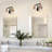 Annie Black and Gold Bathroom Dimmable Vanity Light Clear Seeded Glass Shade-513628607