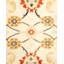 Tapis ivoire / orange noué à la main de conception unique 8 pi x 10 pi 2 po Ritienne