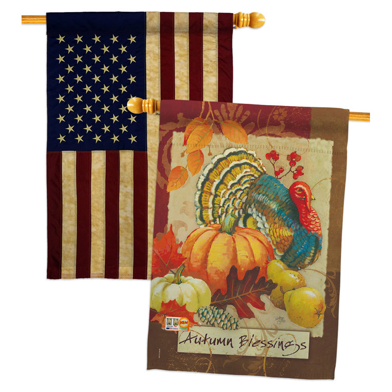 Drapeau de maison 40 po x 28 po Autumn Blessings