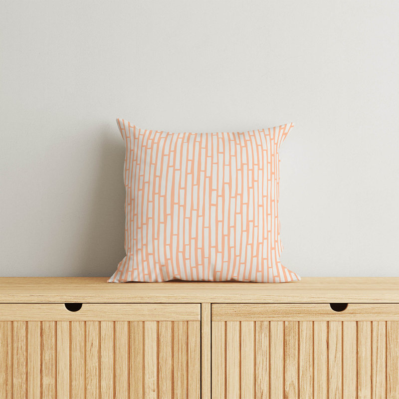 Cultural Rows Peach Throw Pillow, 16"H x 16"W