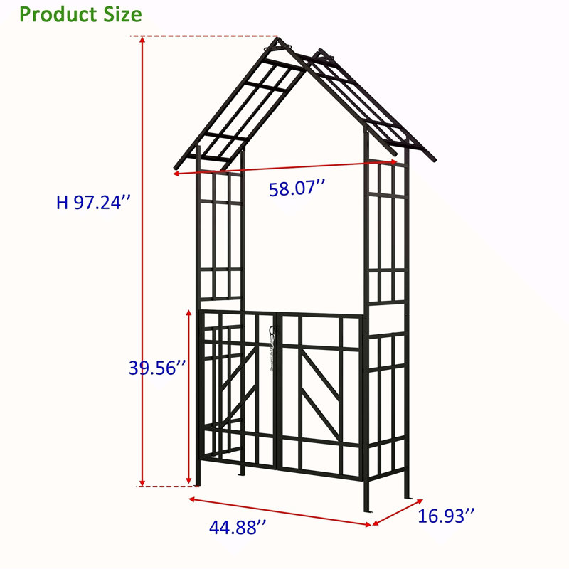 Arche de jardin en métal avec barrière W58,07 * H97,24