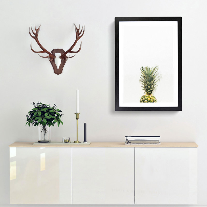 Its Pineapple Time - Framed Print, 36cm H x 27cm W x 2cm D, Black Framed