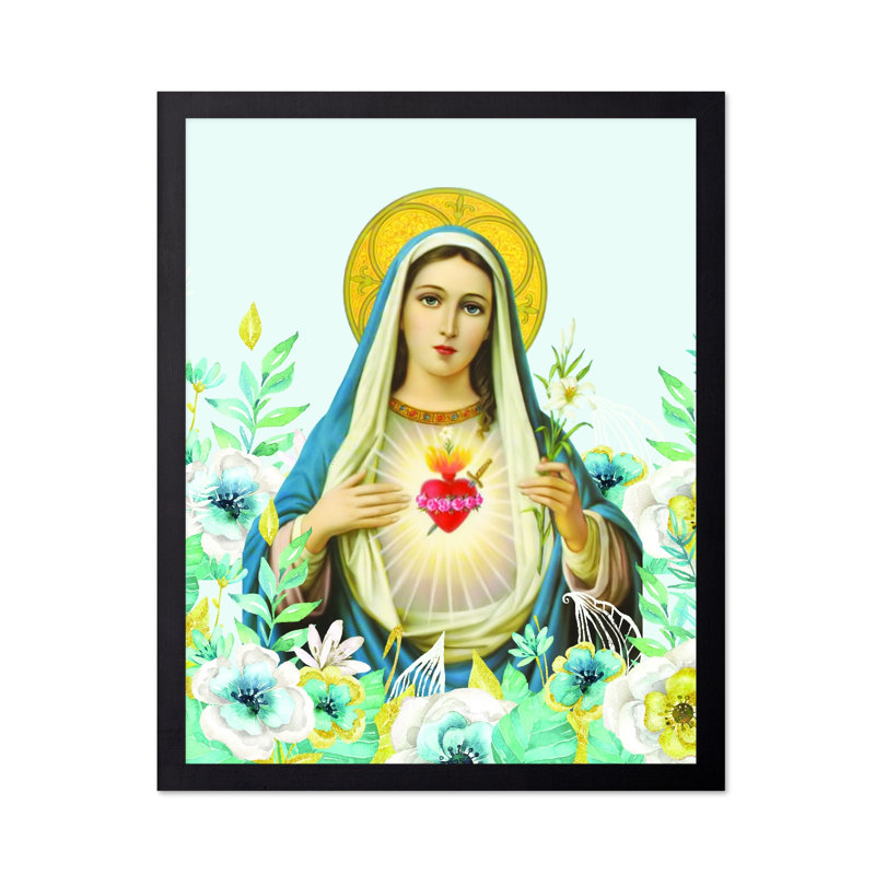 Cœur immaculé de Marie, Cadre noir, Affiche, H 18 po x l 24 po