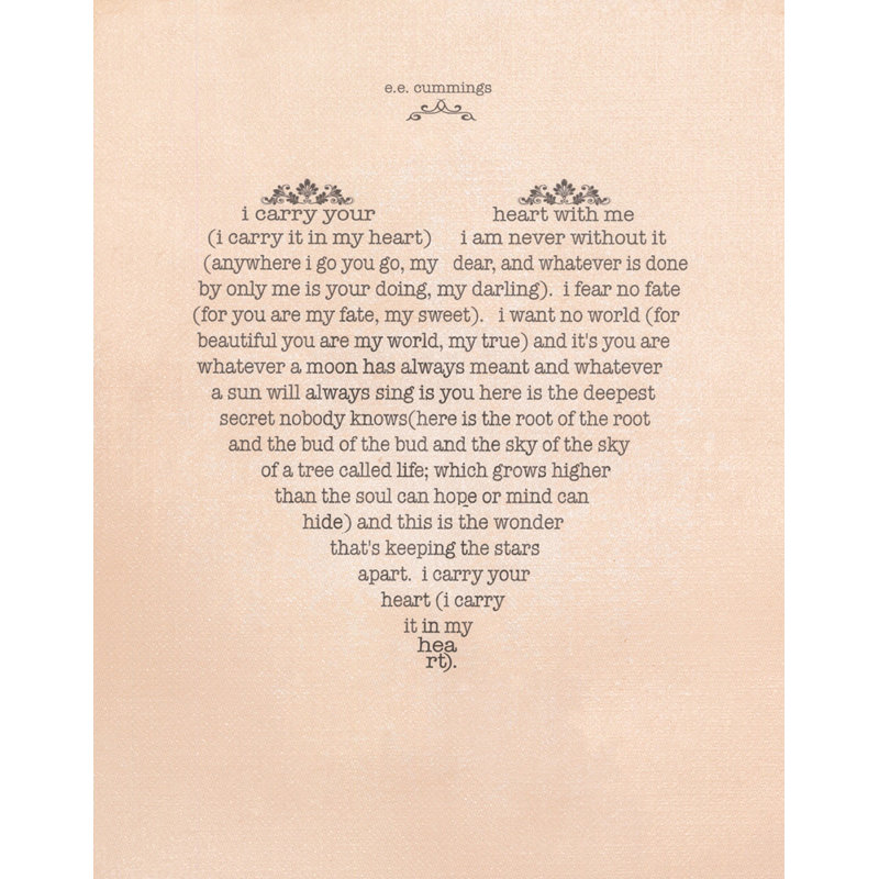 I Carry Your Heart, H 18 po x l 14 po