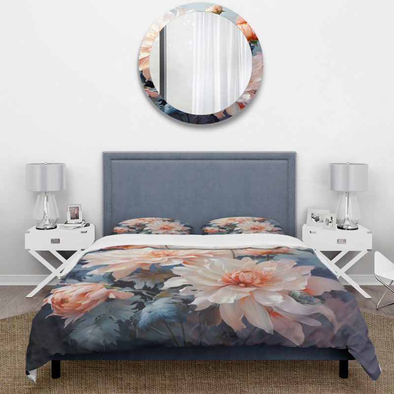 Literie , Housse de couette pour grand lit et 2 taies décor