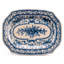 Porcelain Platter Blue and White Willow 16.5inL-1908488738