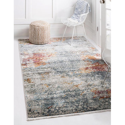 Tapis contemporain Mulvihill couleur crème