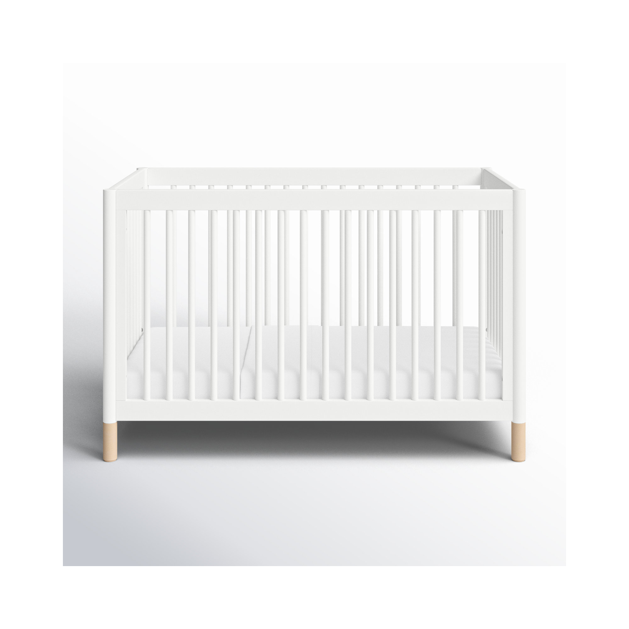 Gelato 4-in-1 Convertible Crib, White/Washed Natural