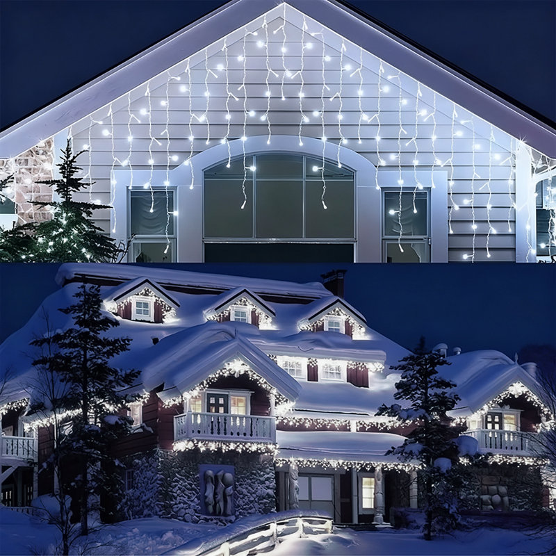 3000cm LED Solar Powered 1200 - Bulb Cord String Light, White