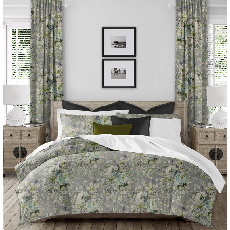 Jupe de lit Blossom, 18", Très grand, Gris/vert