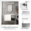 Meuble-lavabo 36 po blanc brillant avec 1/2 porte en verre gris, fonction de fermeture en douceur, contreplaqué pour l'esthétique - lavabo non inclus 2 portes modernes, meuble-lavabo, demi-porte, sans la construction
